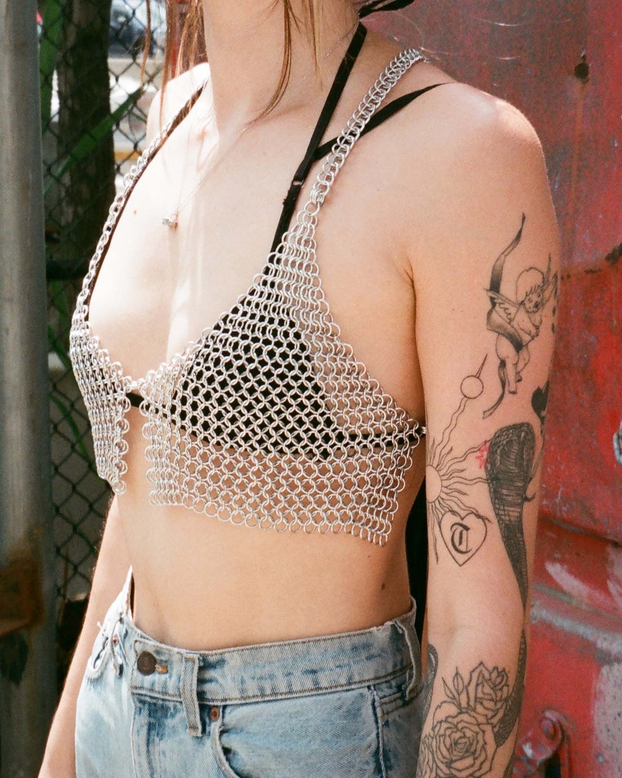 chainmail tie-back bikini top