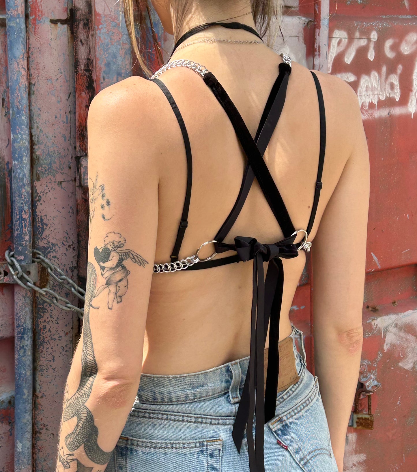 chainmail tie-back bikini top